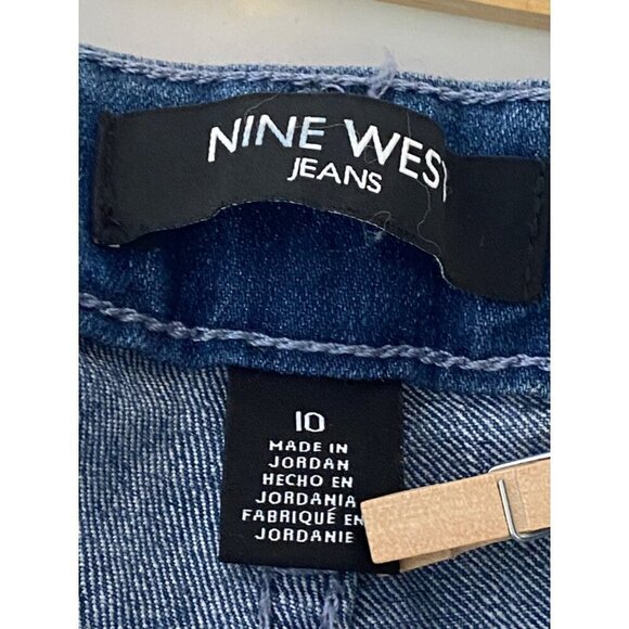 Nine West Gramercy Skinny Ankle Roll Cuff Soft Denim Blue Jeans Women's 10 NWT - Picture 7 of 13